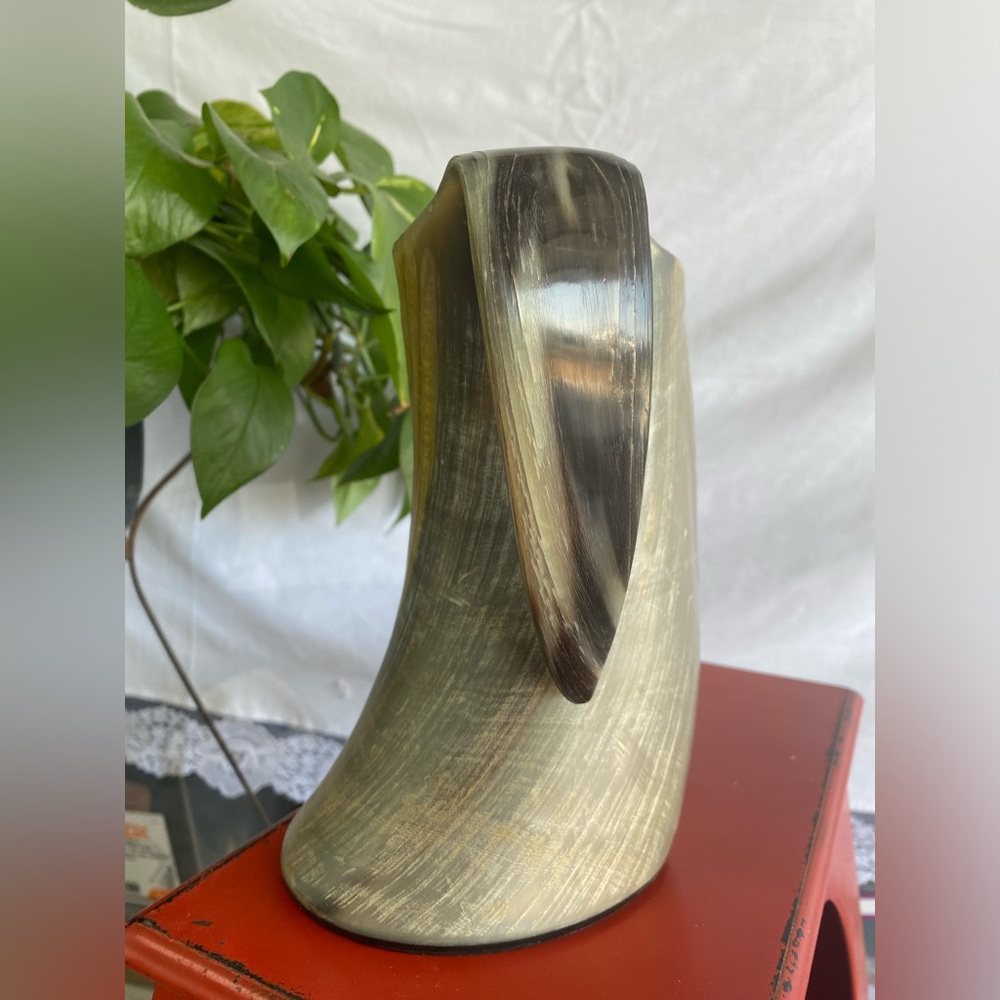 Cattle Horn Vase with Handle π - Picture 3 of 6